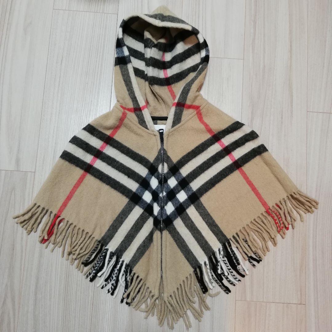 BURBERRY CHILDREN ノバチェック ポンチョ ケープ カシミア混