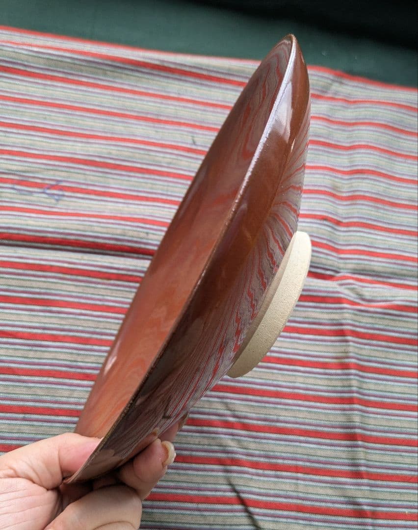 中里隆作三島鉢、小山岑一作柿釉鉢 二個セット