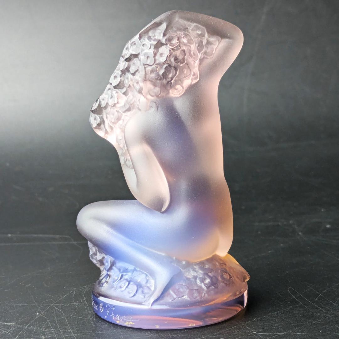 ラリック フロレアル オパルセント ラベンダーフロスト裸婦像ヴィンテージ仏製美品