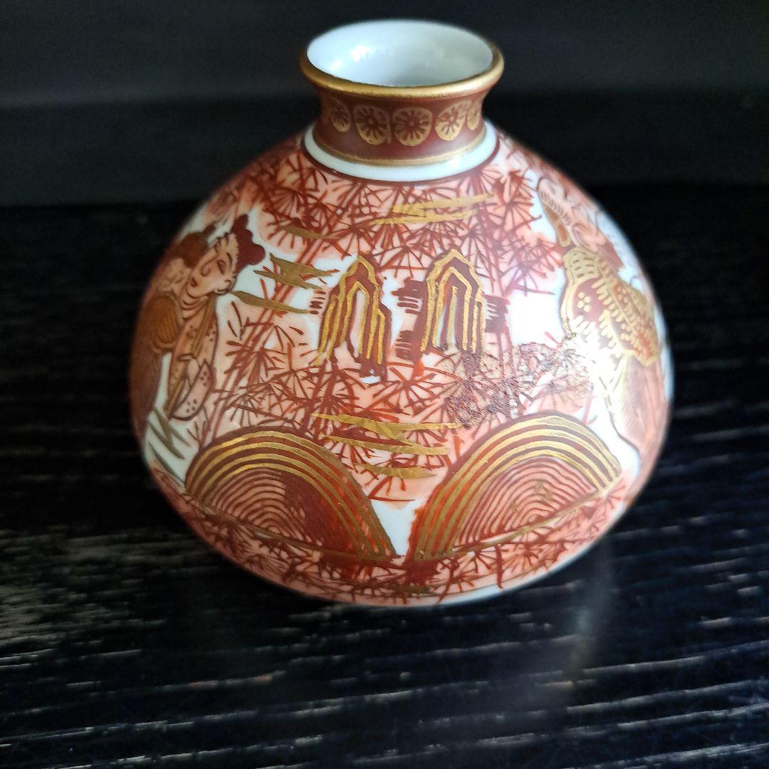 江戸中期　油壺　幻の湖東焼　赤絵金彩人物図　極上