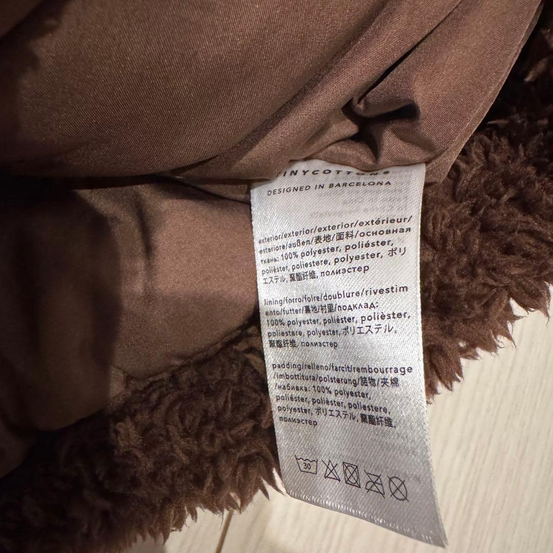 【美品】TINYCOTTONS ボアアウター　ジャケット ブラウン2Y