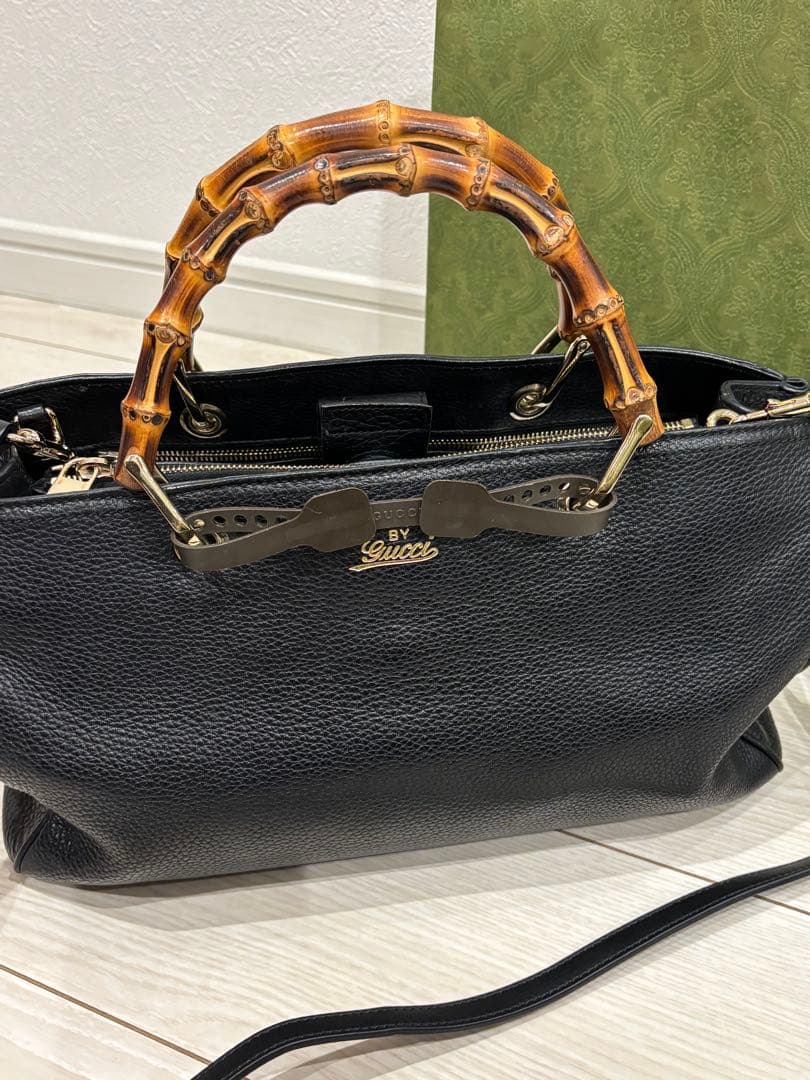 GUCCI グッチ 超美品 バンブー ショッパー 2WAY ハンドバッグ