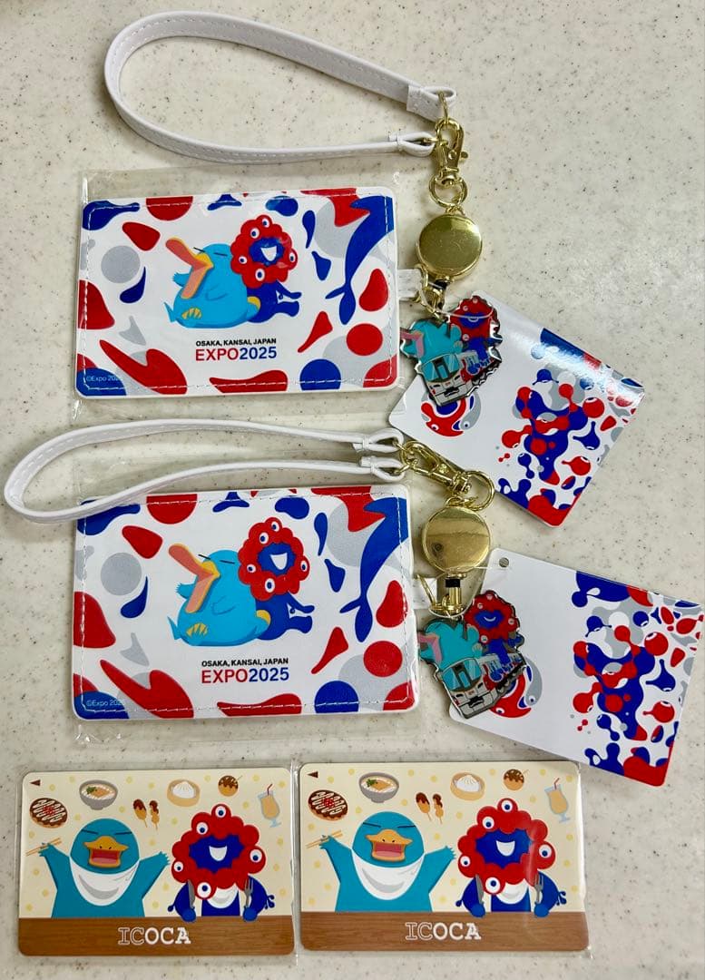 新品　大阪関西万博 ミャクミャク イコちゃん ICOCA 合皮パスケース　2個