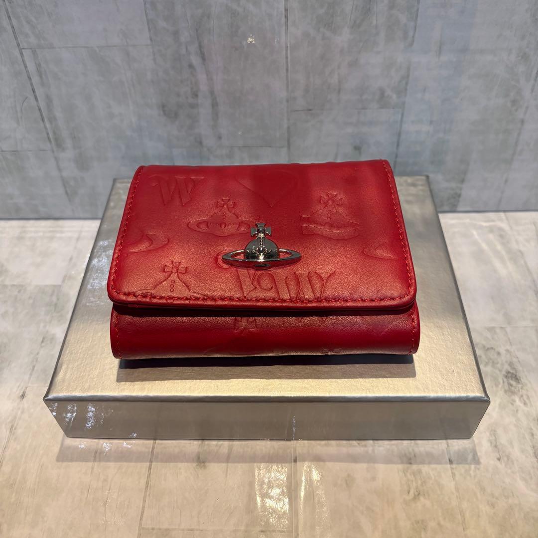 Vivienne Westwood 3つ折り財布 / レッド/シルバー金具付き