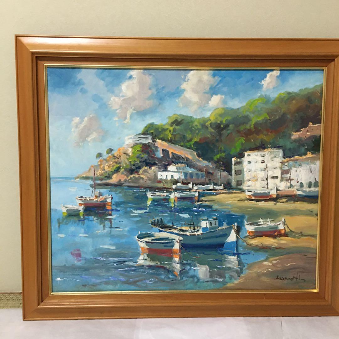 ヨーロッパ絵画油絵手書きワイド海景