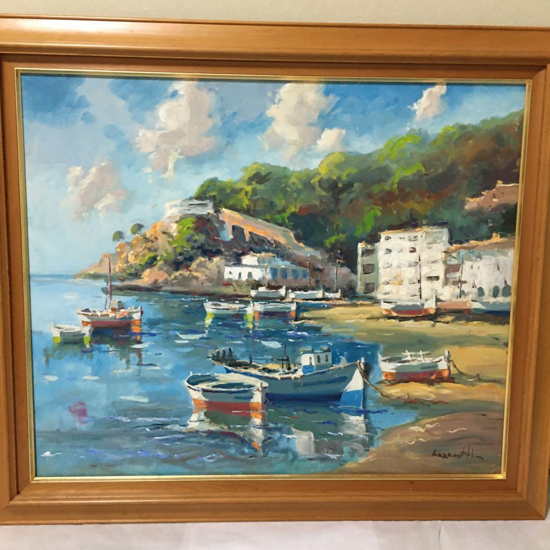 ヨーロッパ絵画油絵手書きワイド海景