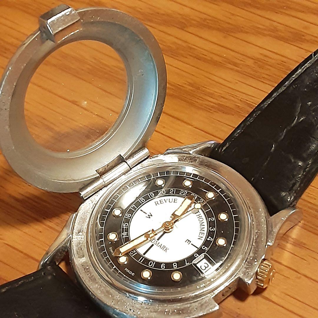 レビュートーメン　ランドマーク　方位計 デイト　メンズ腕時計　稼働品