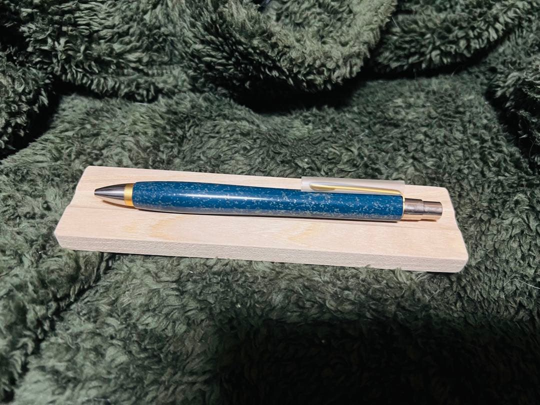 ウッドペンクラフト開店記念品　銀神楽【青】P０１ボールペン