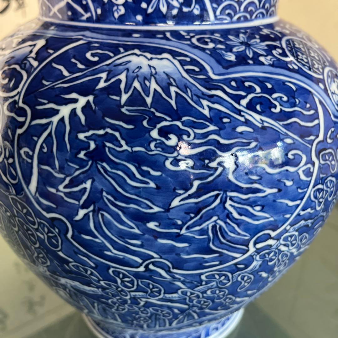 平戸三川内焼　裕祥窯　染付大花瓶