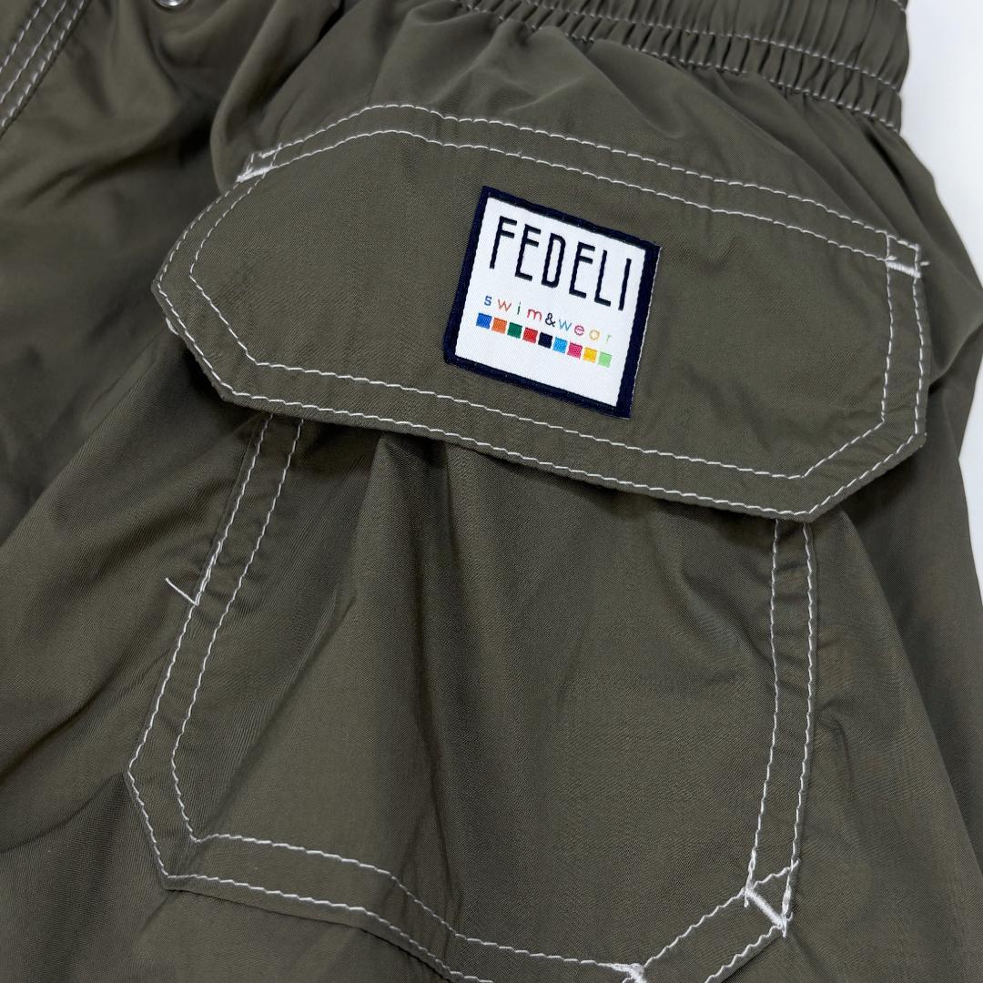 新品 FEDELI フェデーリ Madeira スイムショーツ S 水着 カーキ