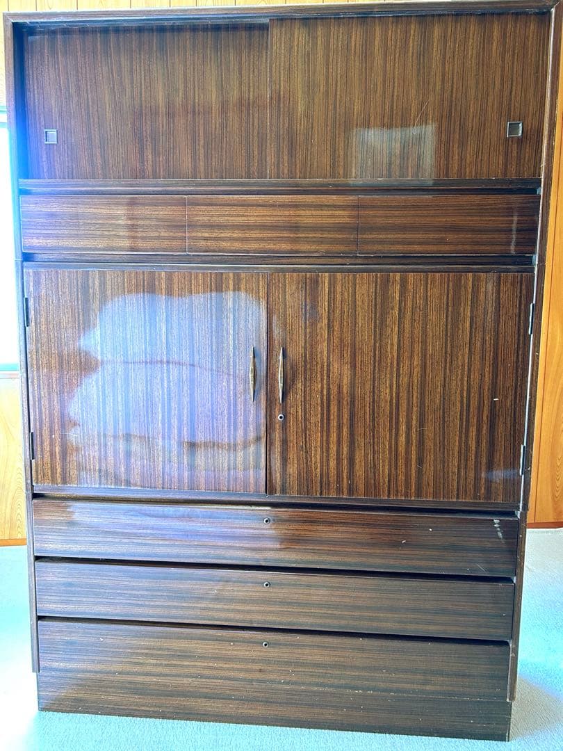 上段(小物入)中段(着物入)下段(3引出)3段組タンス