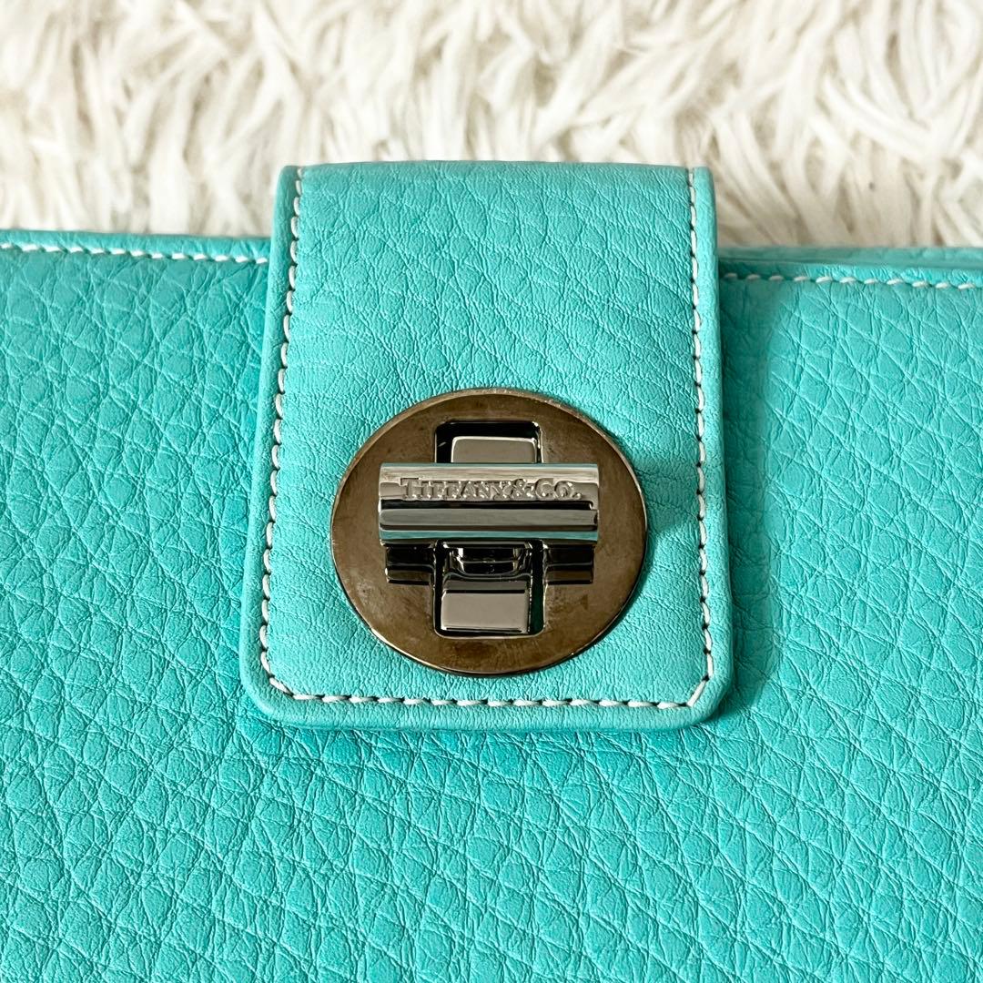 新品未使用✨ティファニー　二つ折り財布　ターンロック　ティファニーブルー　レザー