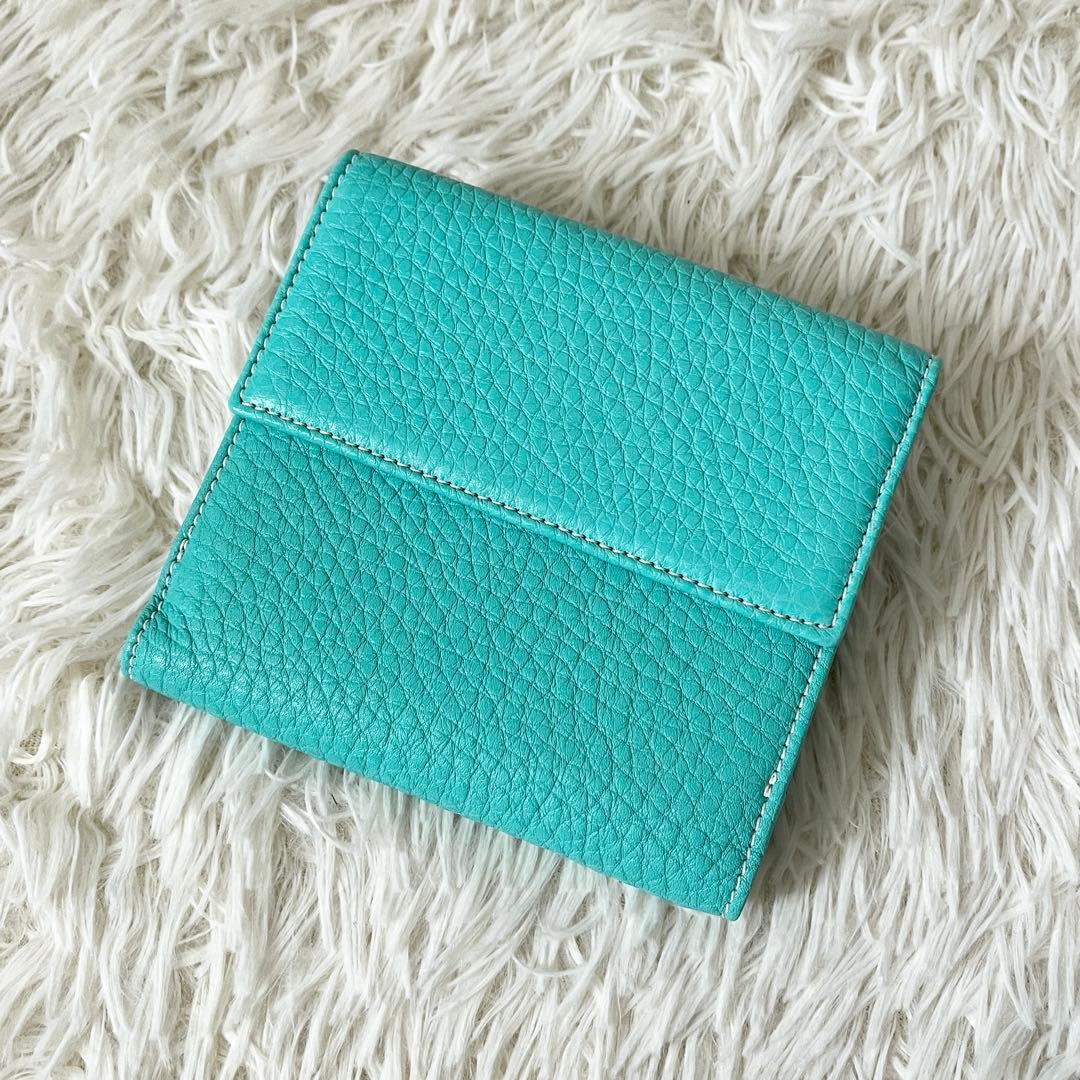 新品未使用✨ティファニー　二つ折り財布　ターンロック　ティファニーブルー　レザー