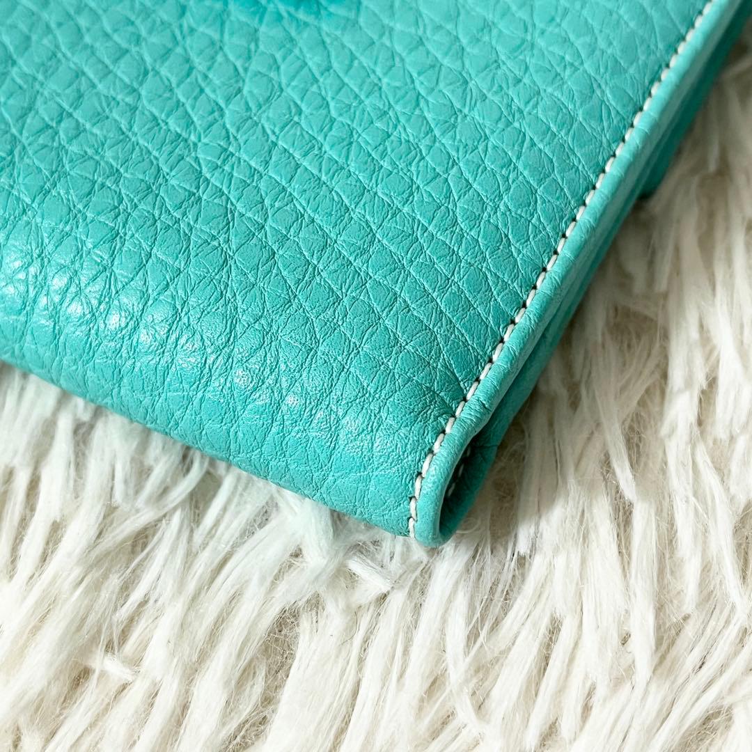 新品未使用✨ティファニー　二つ折り財布　ターンロック　ティファニーブルー　レザー