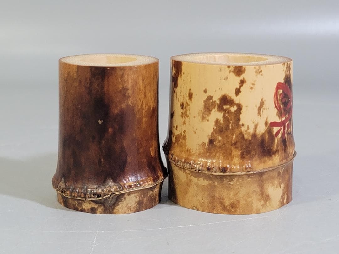 茶道具 竹蓋置 一双 大徳寺 書付 美品 DT474