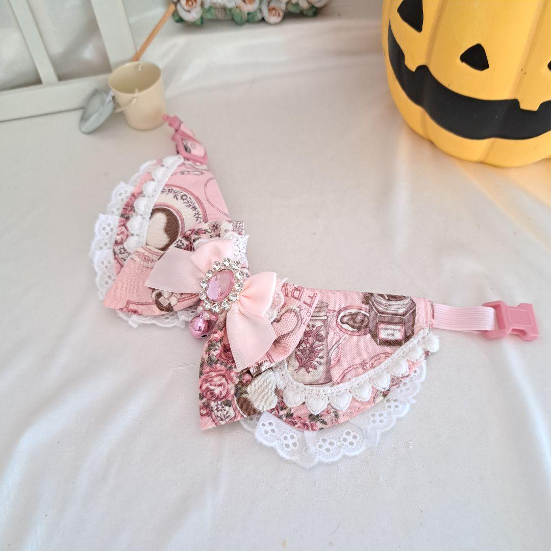 襟つき首輪、ハロウィン限定、スイートロリータ(ピンク)わんちゃん猫ちゃん用