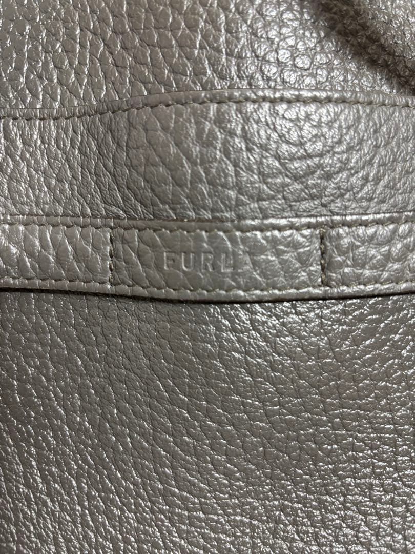 FURLA グレー レザートートバッグ　本革