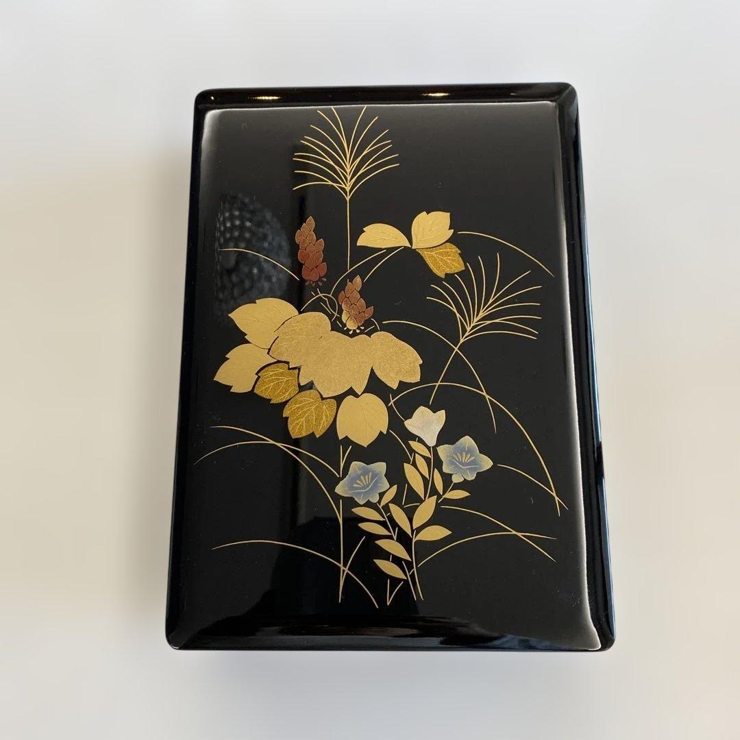 山田平安堂　文箱 蓋付き　漆器　蒔絵