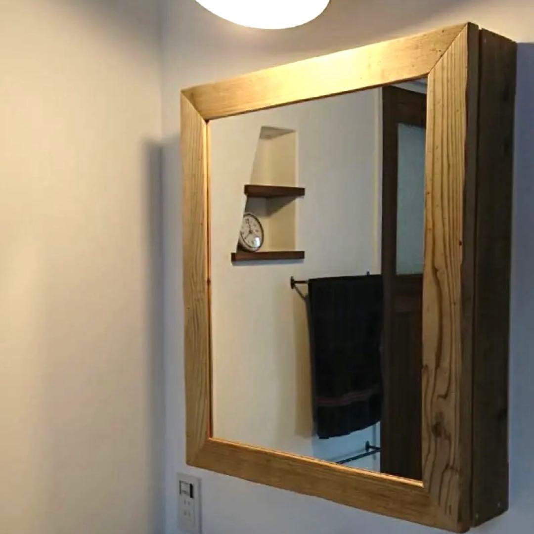 old ashiba 古材　ミラー　収納　鏡　ヴィンテージ