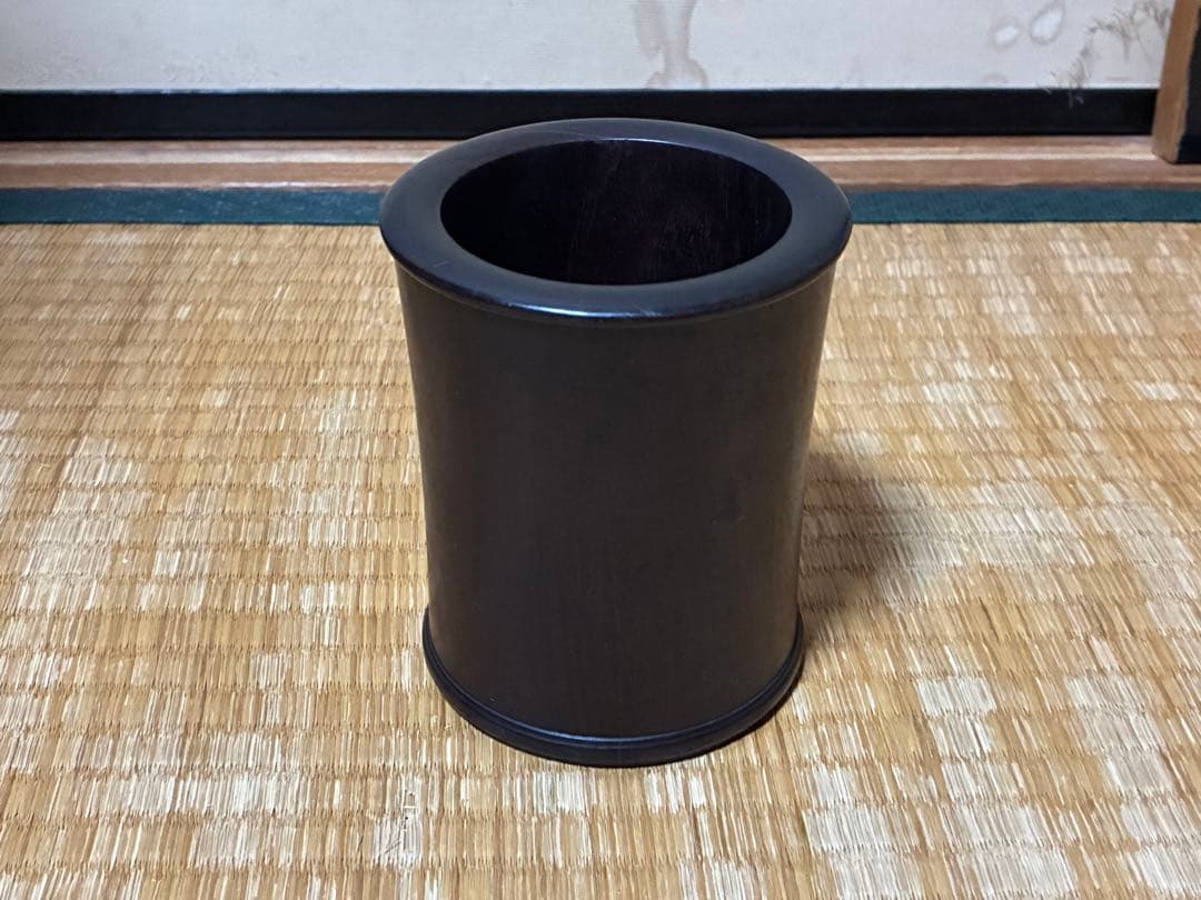 天然木 木製 唐木 筆筒 筆立
