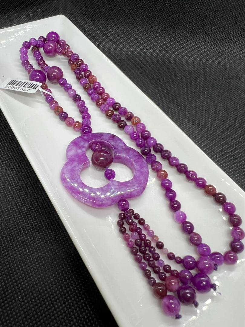 新品　高品質 南アフリカ産 天然舒俱来(スギライト)のネックレス★AB895