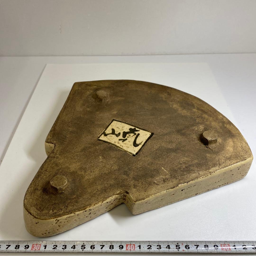 尾形乾山　扇面大皿　木箱付　最大幅約31.5㎝　東Y7-0204③トヒサ