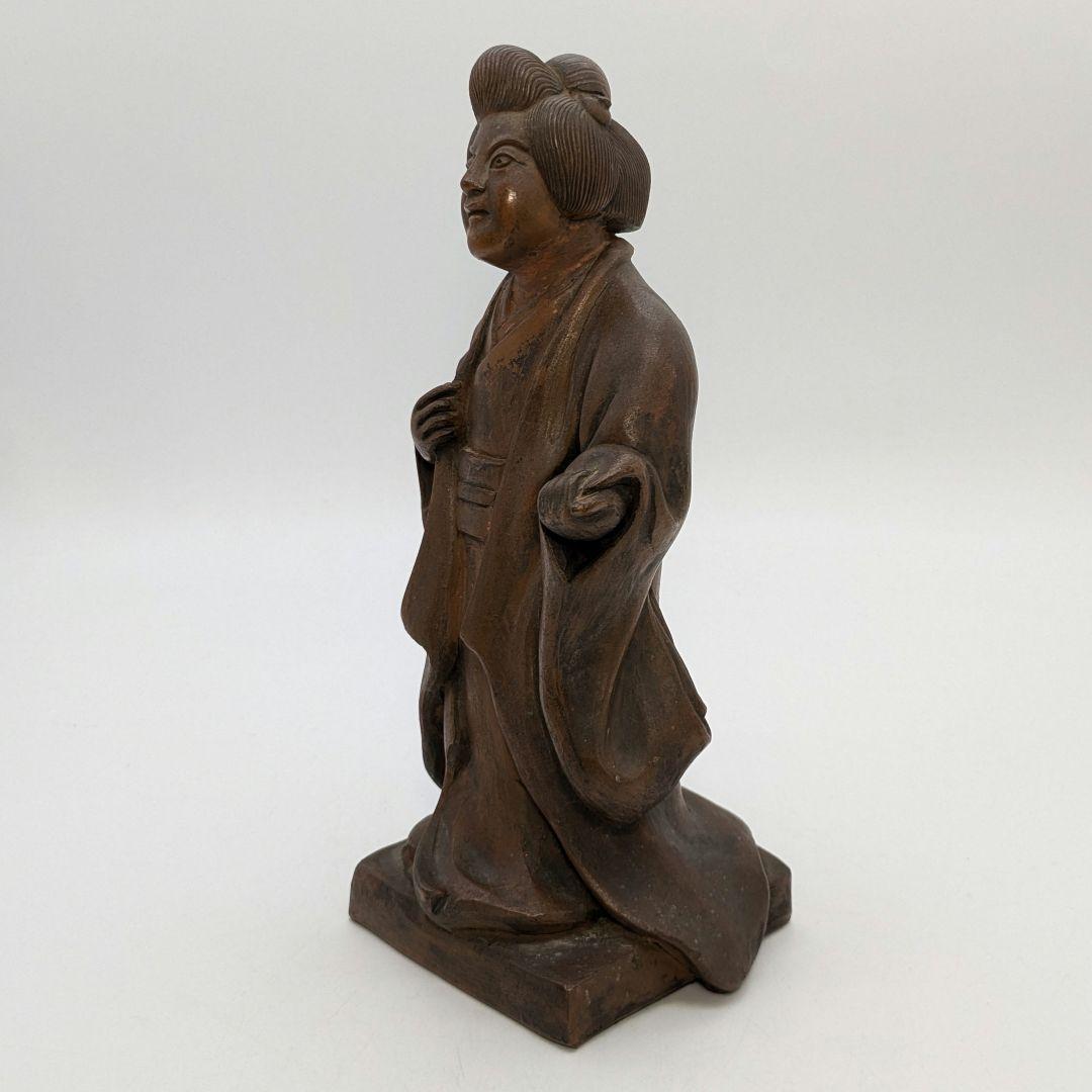 【直しあり】春水 備前焼 女人像 合箱 陶器人形 置物 陶像 希少 レア 骨董品