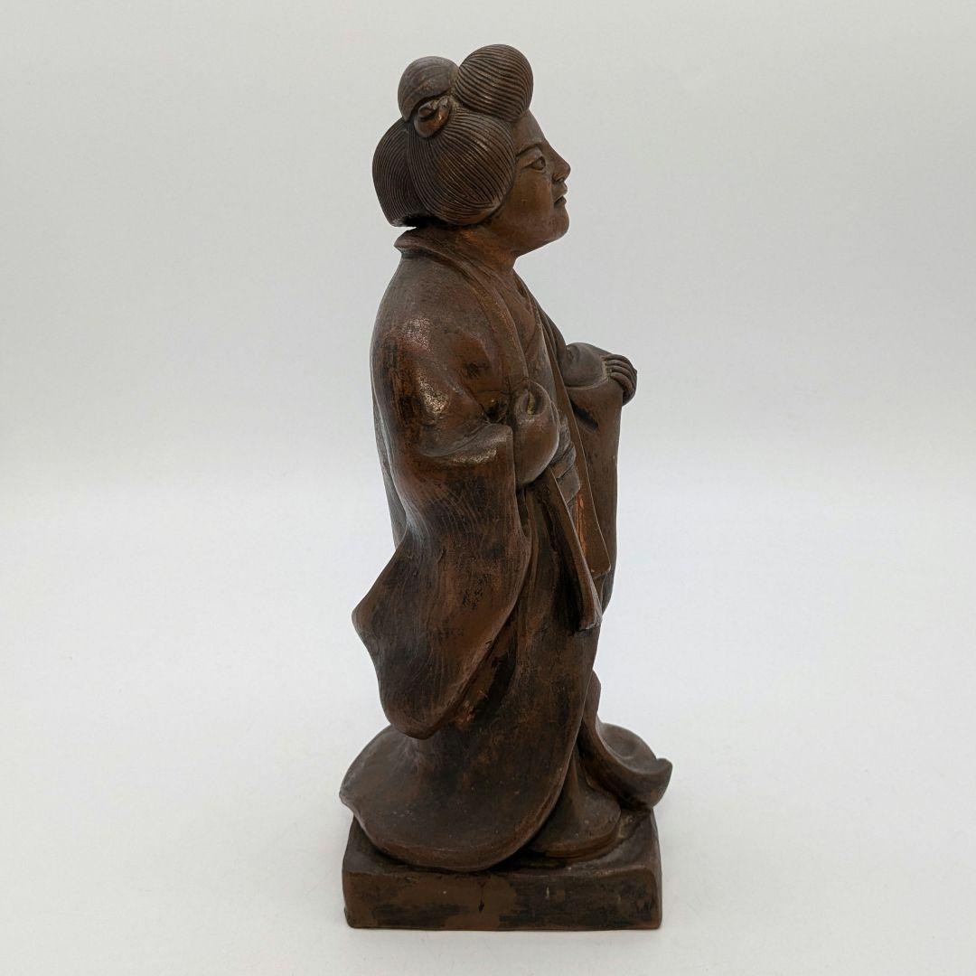 【直しあり】春水 備前焼 女人像 合箱 陶器人形 置物 陶像 希少 レア 骨董品