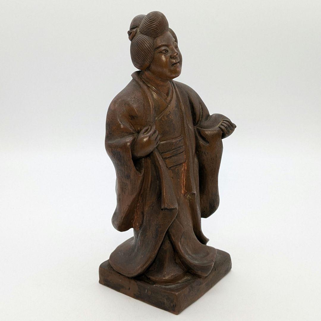 【直しあり】春水 備前焼 女人像 合箱 陶器人形 置物 陶像 希少 レア 骨董品