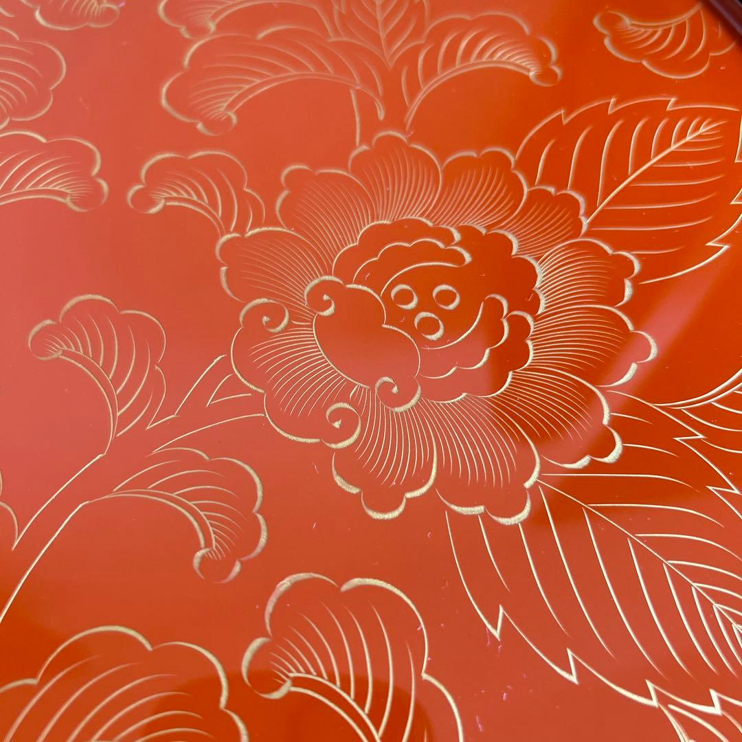 輪島塗　卓上膳　5客　沈金牡丹　【未使用】