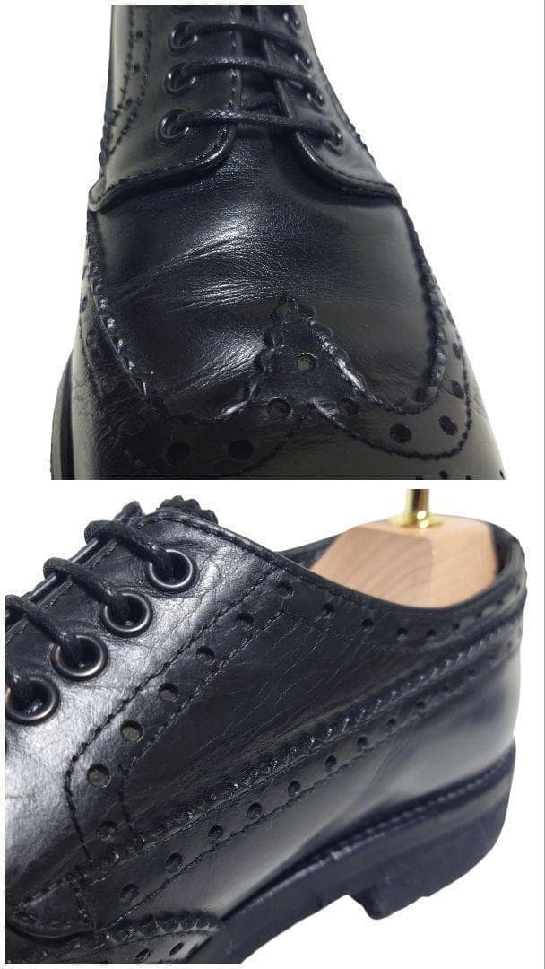 PADRONE パドローネ ウイングチップ メダリオン 内羽根 ブラック