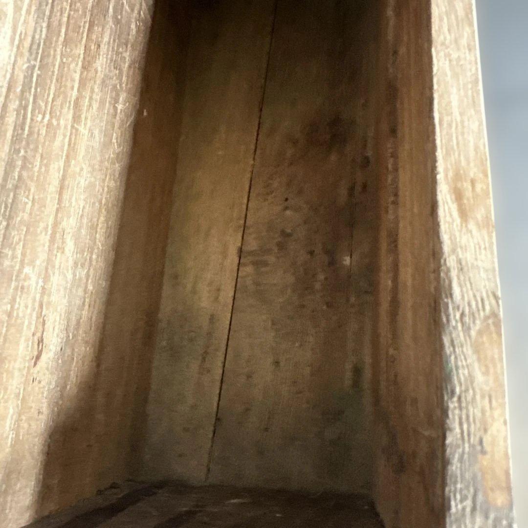 ヴィンテージ　グリーンの取っ手がとても可愛い❣️木製4段引き出し箪笥