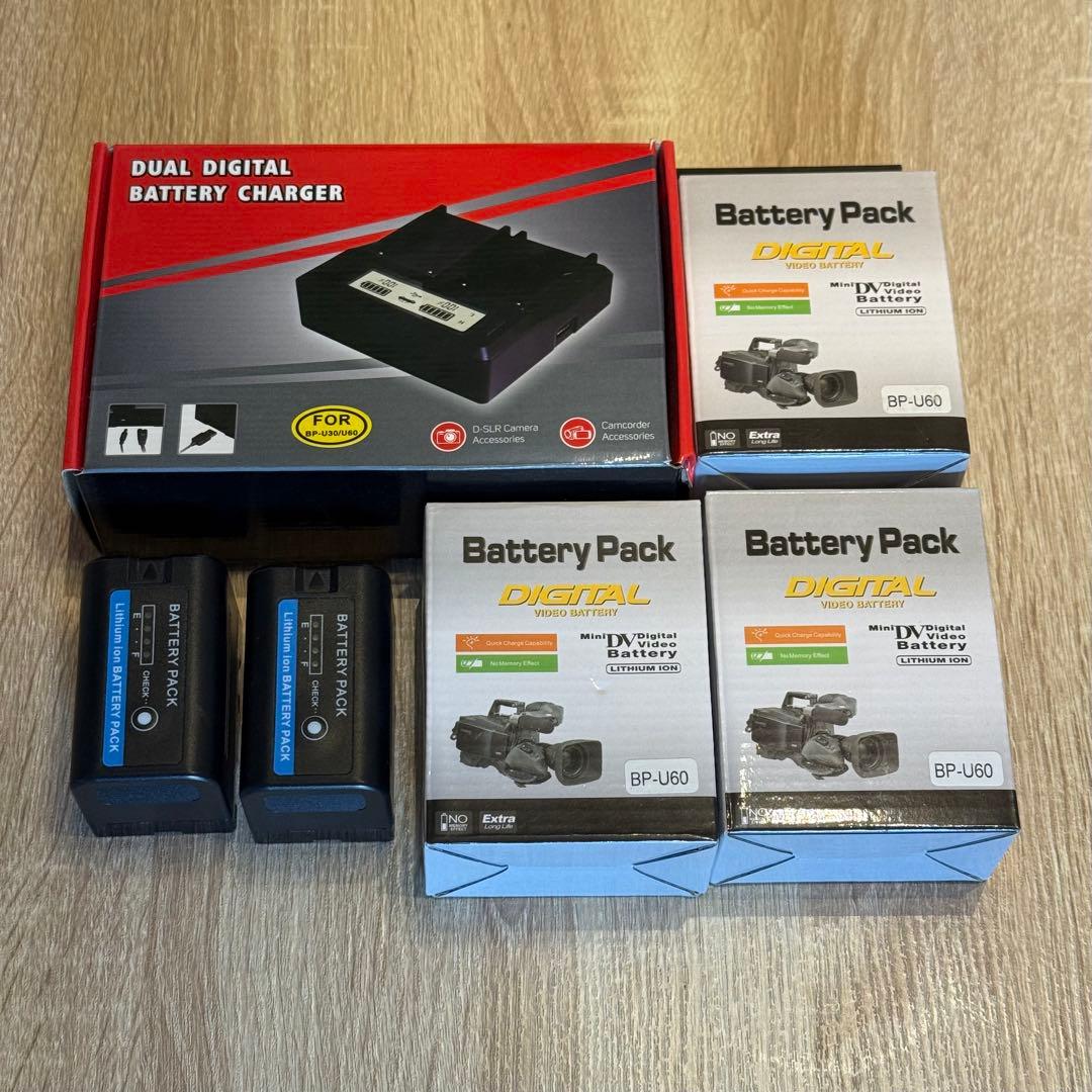 SONY サードパーティ製 バッテリー BP-U60×3 U30×2 充電器