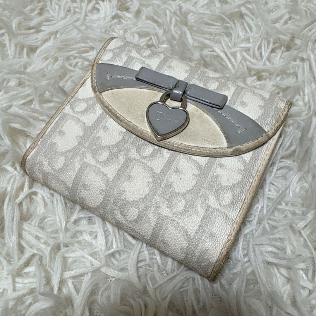 クリスチャンディオール　折財布　トロッター柄　ハート