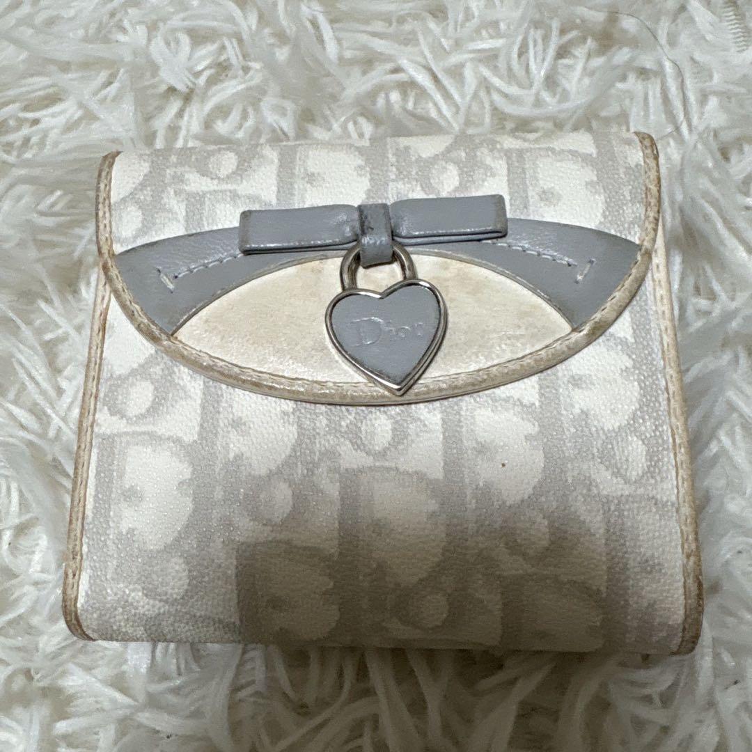 クリスチャンディオール　折財布　トロッター柄　ハート