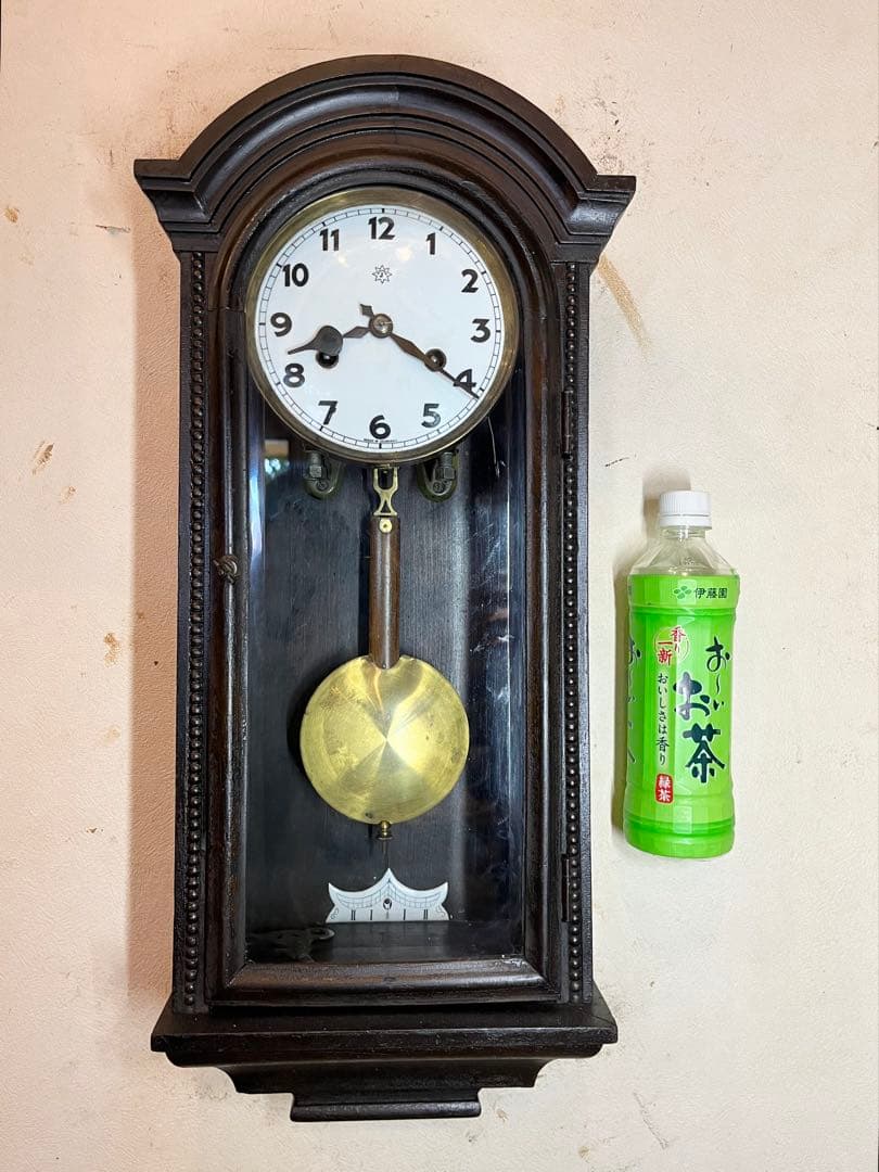 ユンハンス　小型R型　柱時計　古時計　振り子　レトロ　ゼンマイ　精工舎　ボンボン