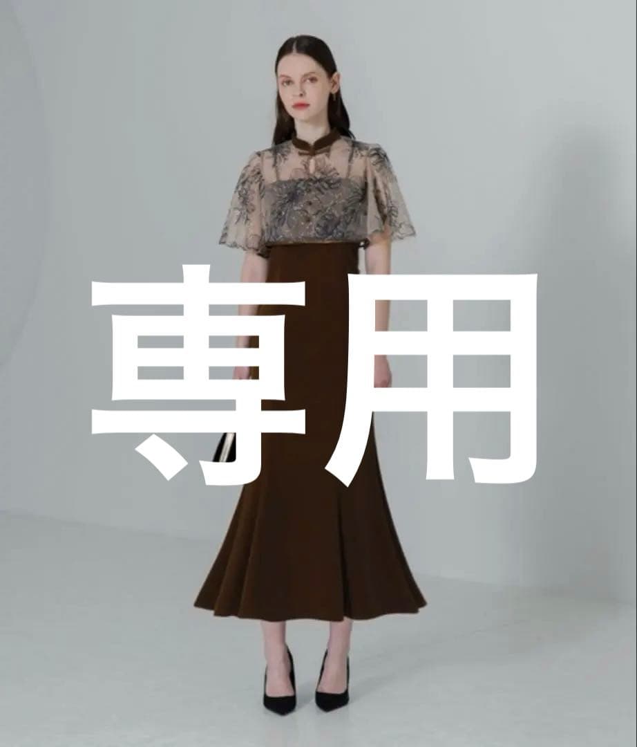 【Ka2U】Leja 花柄刺繍ボレロ付きベロアマーメイドキャミワンピ