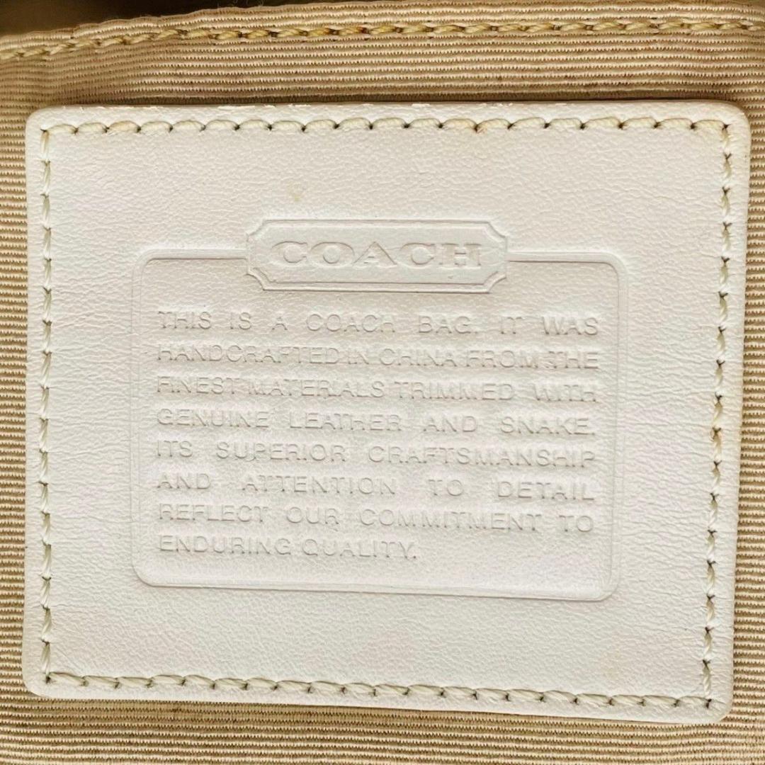 美品 コーチ ハンドバッグ アクセサリーポーチ キャンバス ブラウン 1491