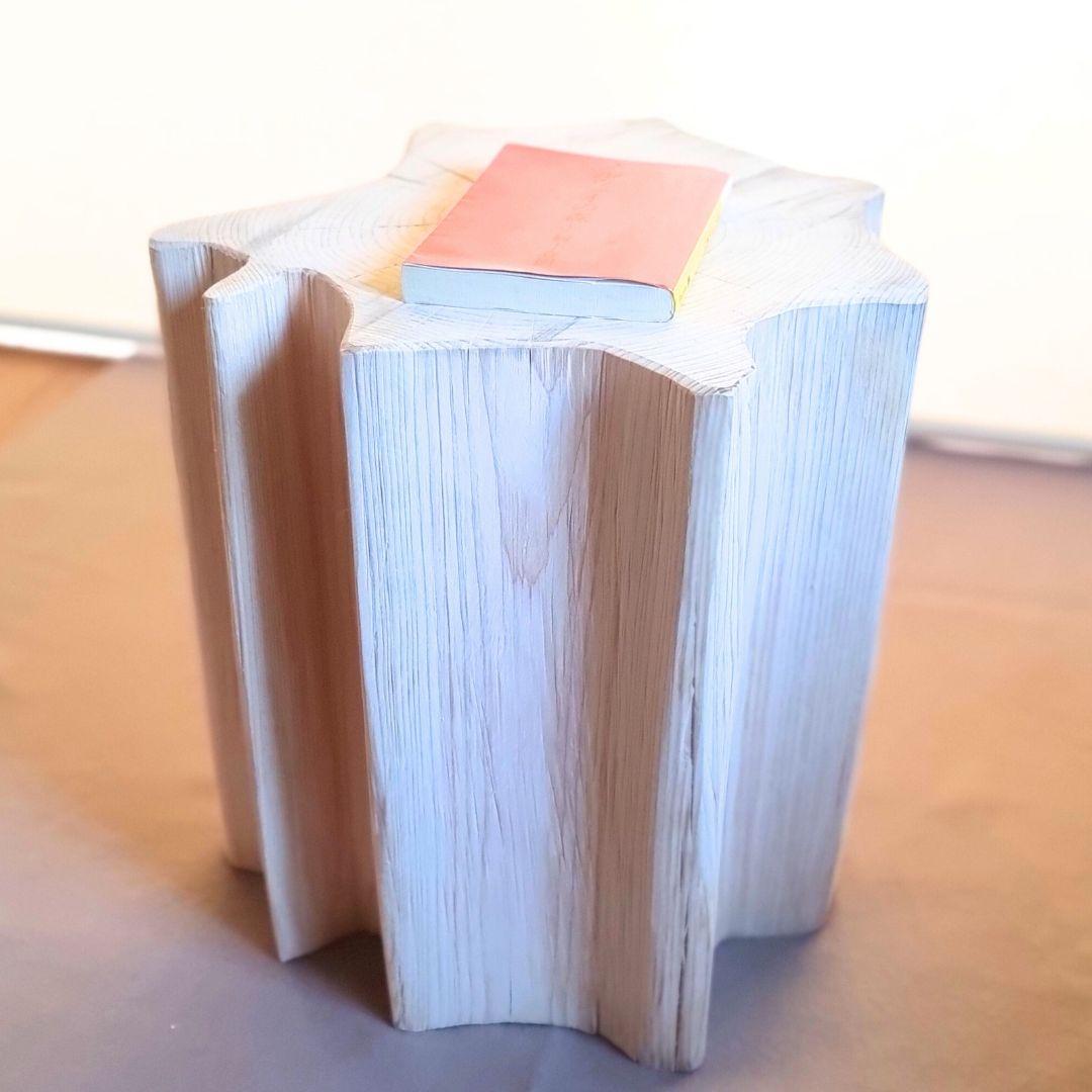 天然アロマ 東濃ひのき フリルスツール テーブル 無垢無塗装 オーガニック