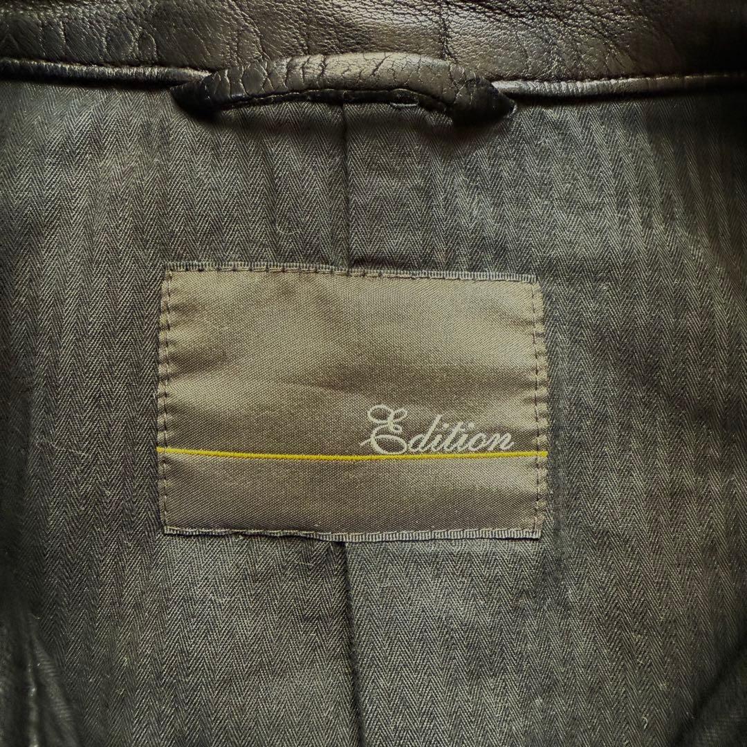 Edition トゥモローランド レザーシングルライダース 46ブラック 山羊皮