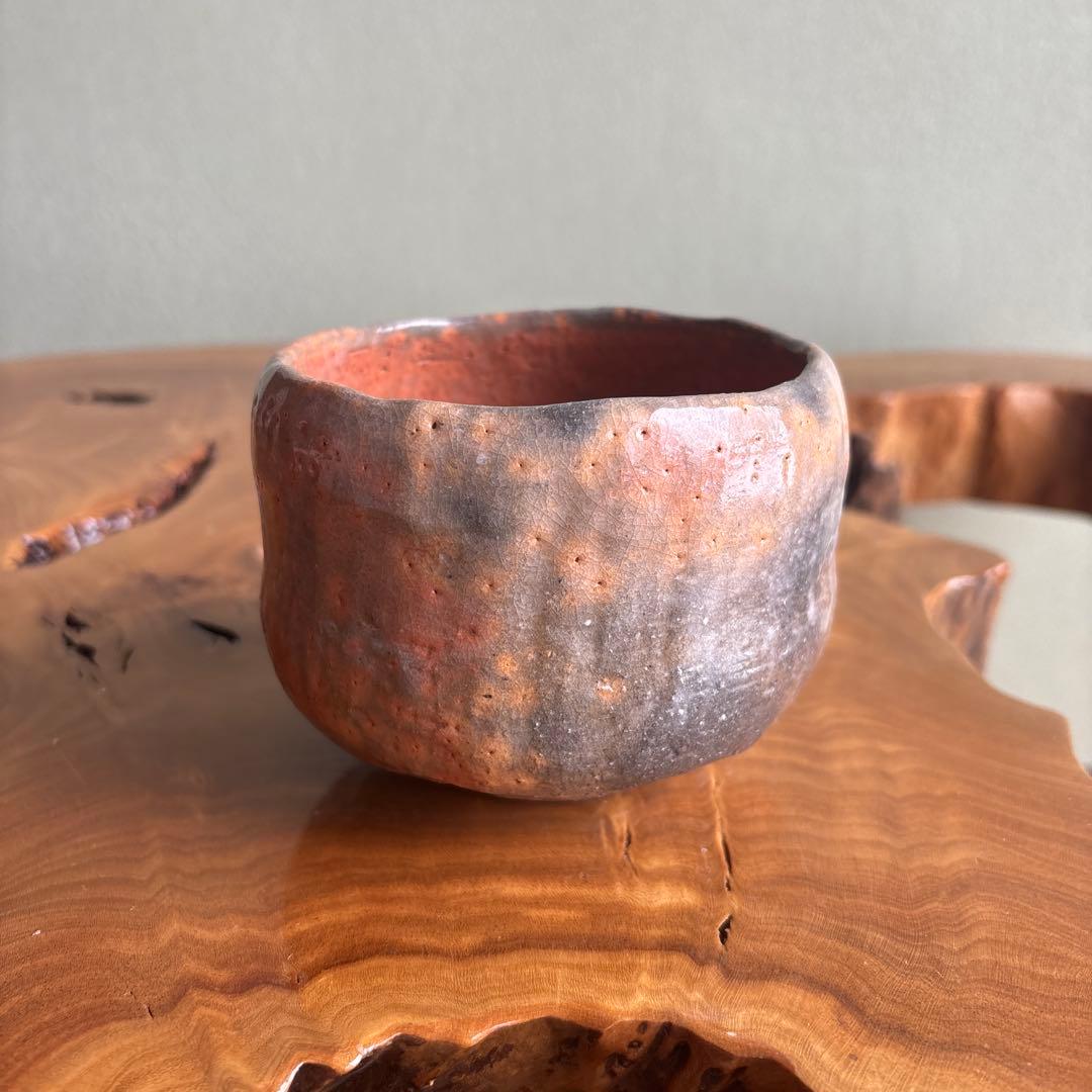 赤楽茶碗 吉村楽入造 楽入窯 楽焼 抹茶碗 茶道具 共箱