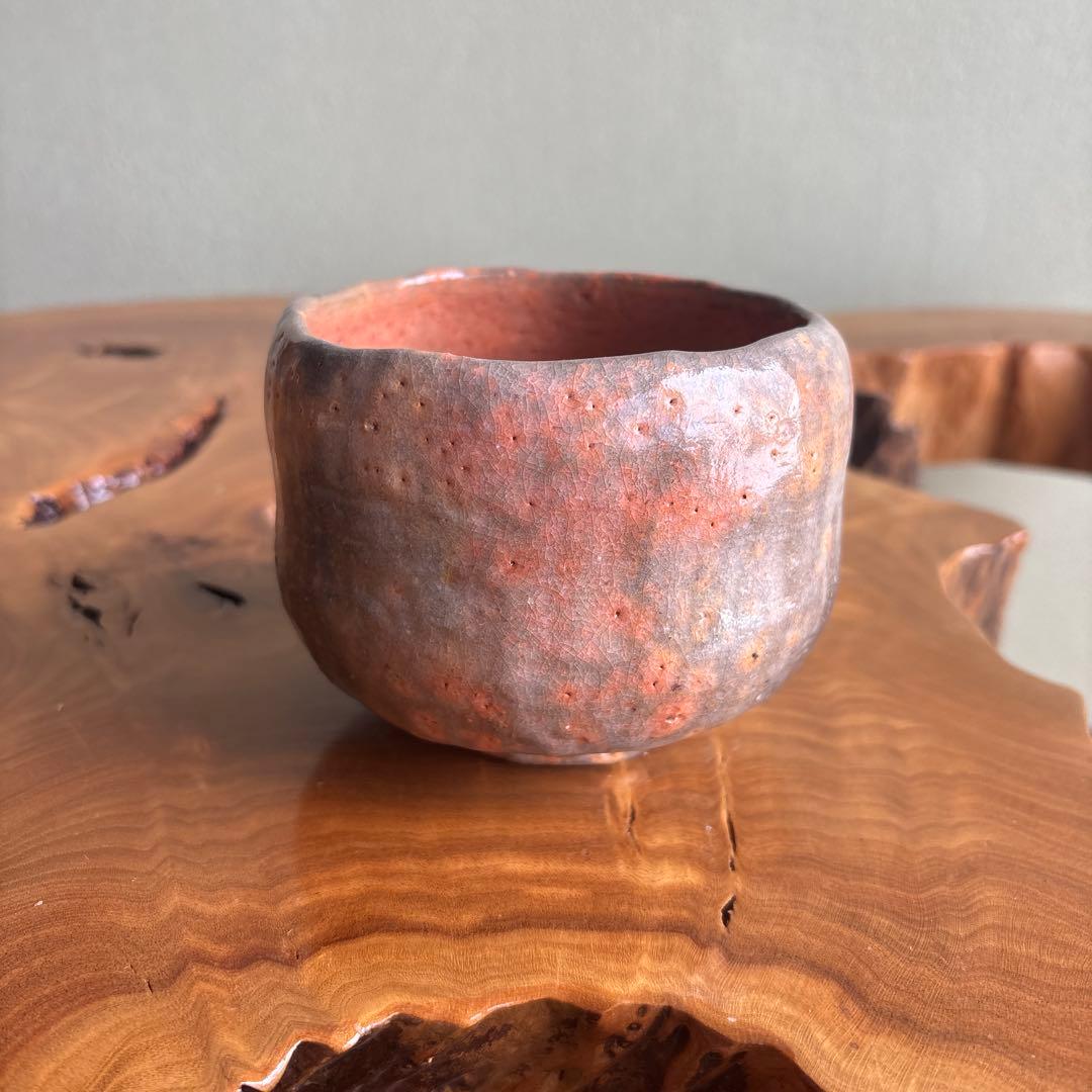 赤楽茶碗 吉村楽入造 楽入窯 楽焼 抹茶碗 茶道具 共箱