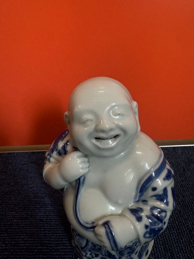 1963 染付青花　布袋様　七福神　置物