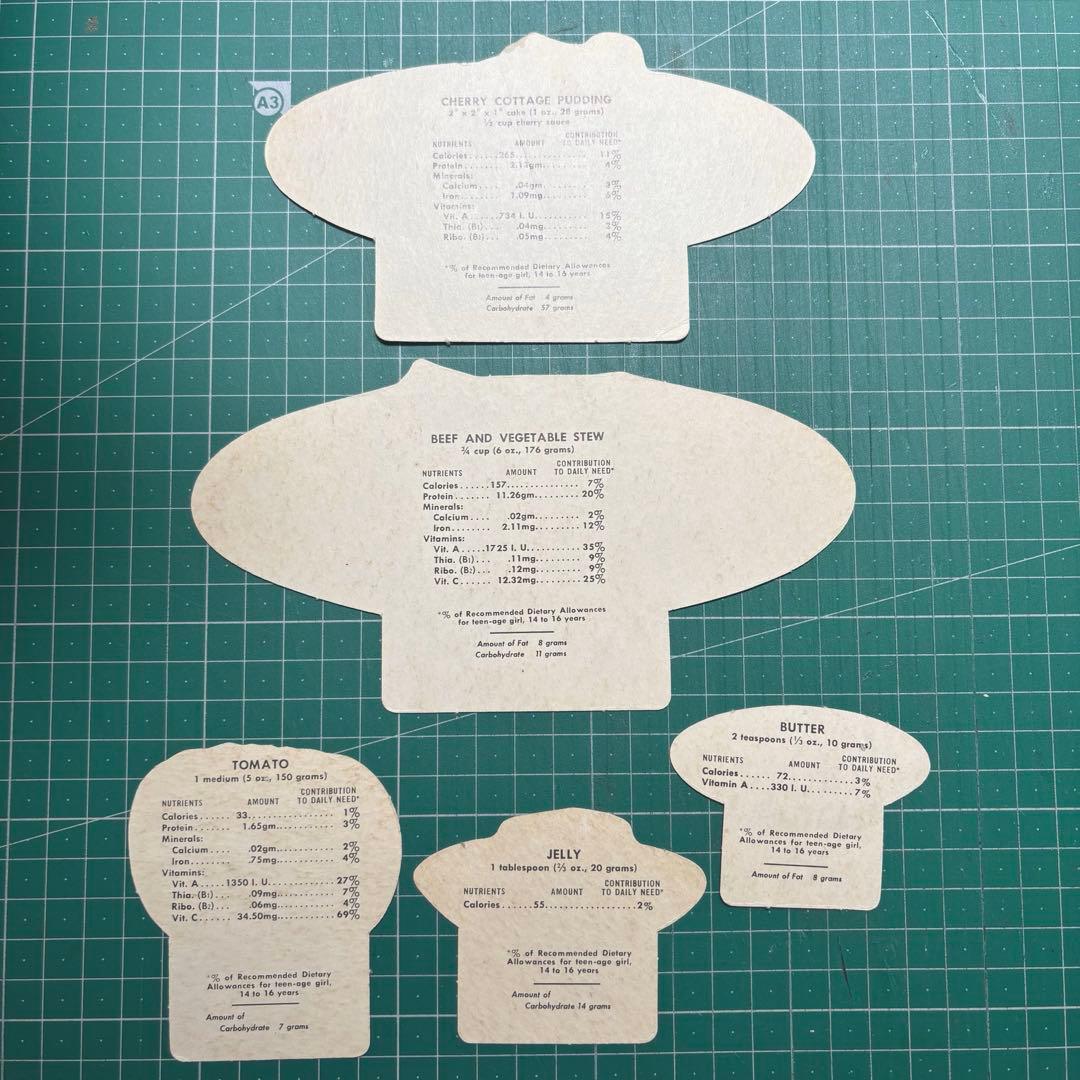 【紙モノ ビンテージ レシピカードセット】