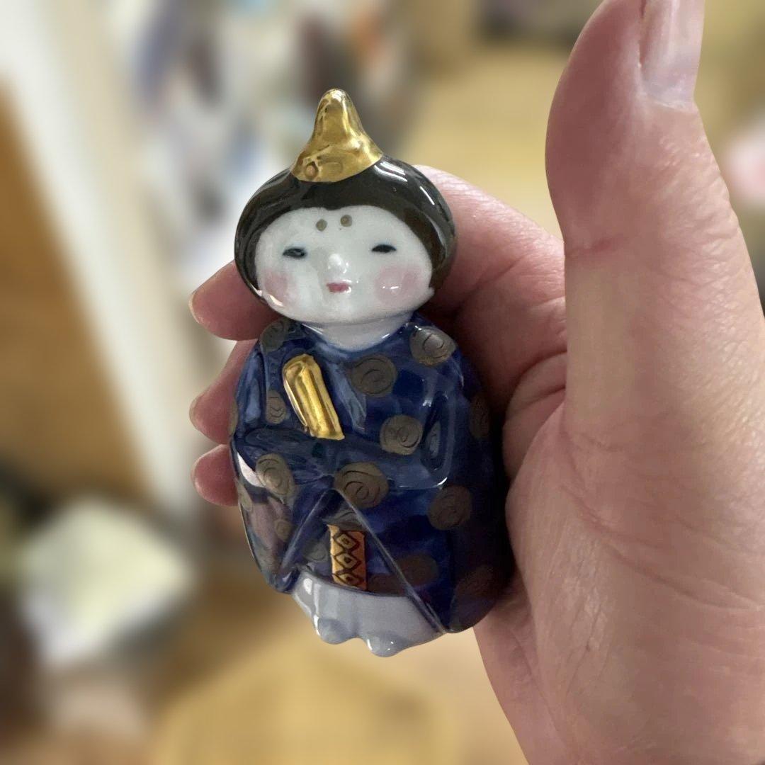 か*こ様 【銀座 和光 WAKO】陶びな 雛人形 桐箱・台座付 親王飾り 陶器製