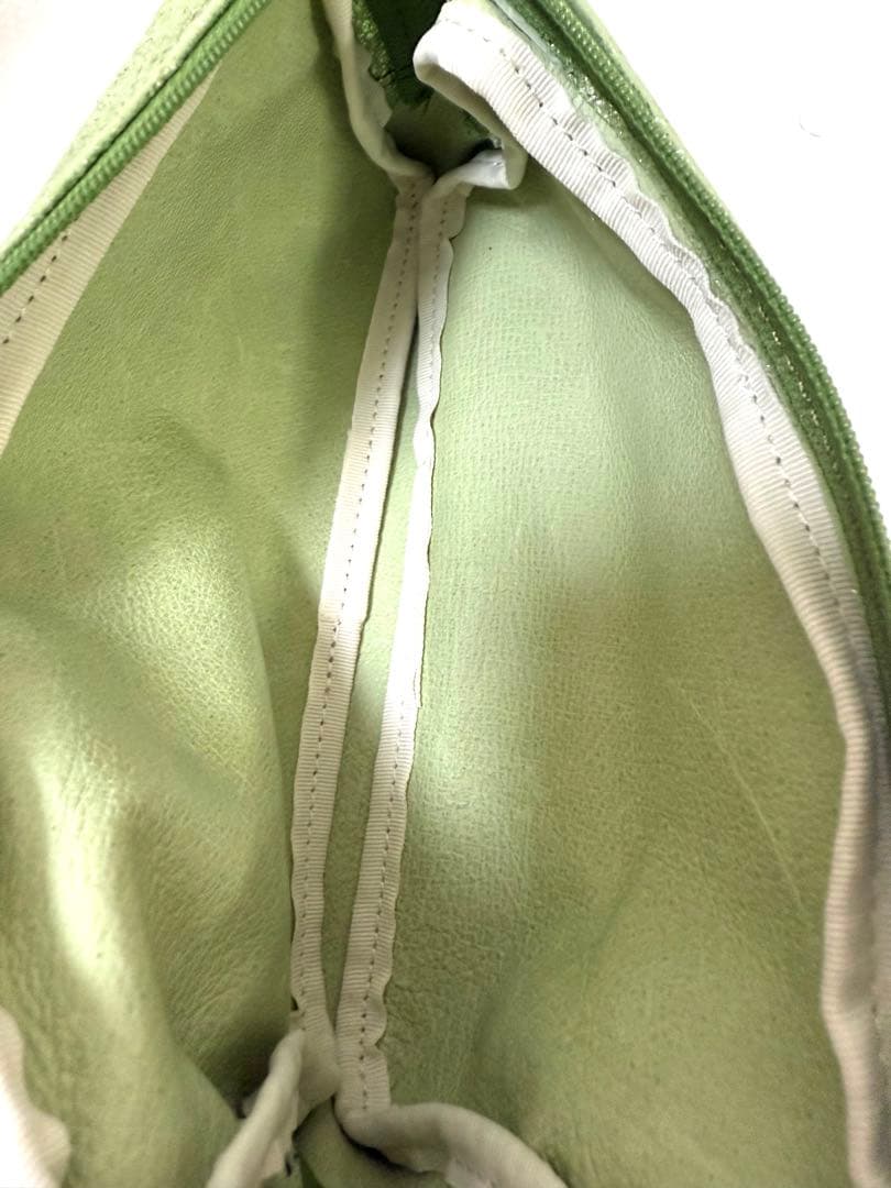 ペチカペンケースPETTICKA本革ラメmememeペンケース　ラメグリーン