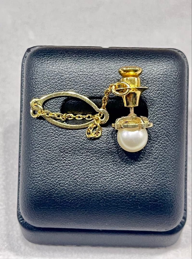 ヴィンテージ ミキモト アコヤパール　ピンブローチ　タイタック M K14 刻印