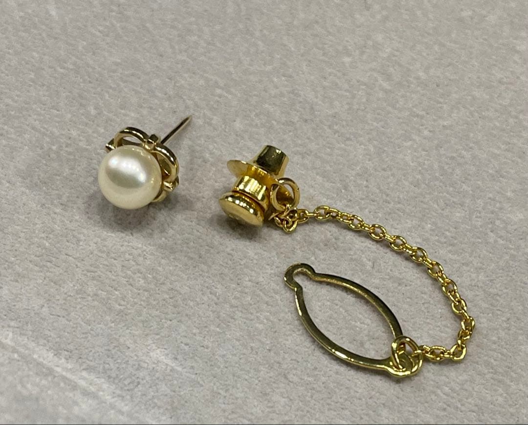 ヴィンテージ ミキモト アコヤパール　ピンブローチ　タイタック M K14 刻印