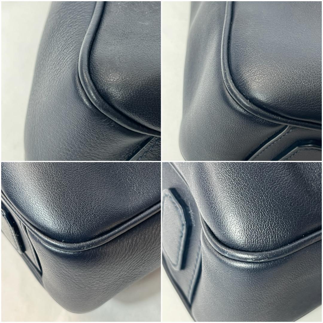 美品 ダンヒル ハムステッド 2way ブリーフケース レザー 上品 ネイビー