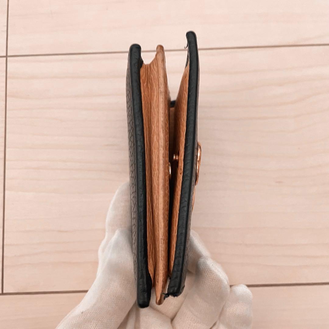 GUCCI 黒 リボンモチーフ 二つ折り財布